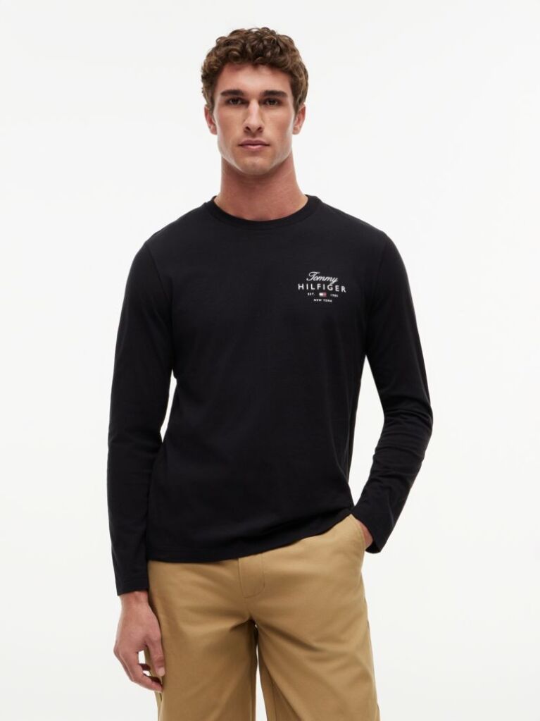 Black Logo Long Sleeve T-Shirt  Men