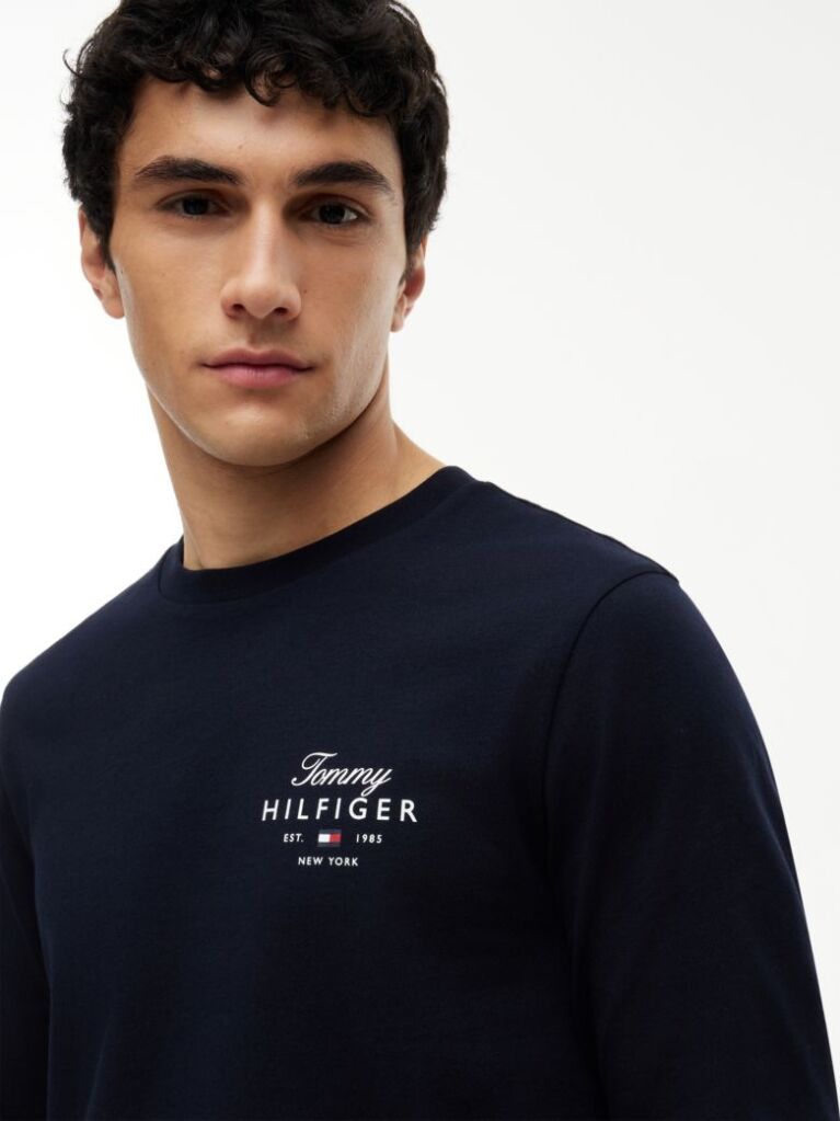 Blue Logo Long Sleeve T-Shirt  Men