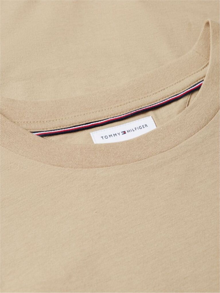 Beige Logo Graphic Jersey Crew Neck T-Shirt  Men