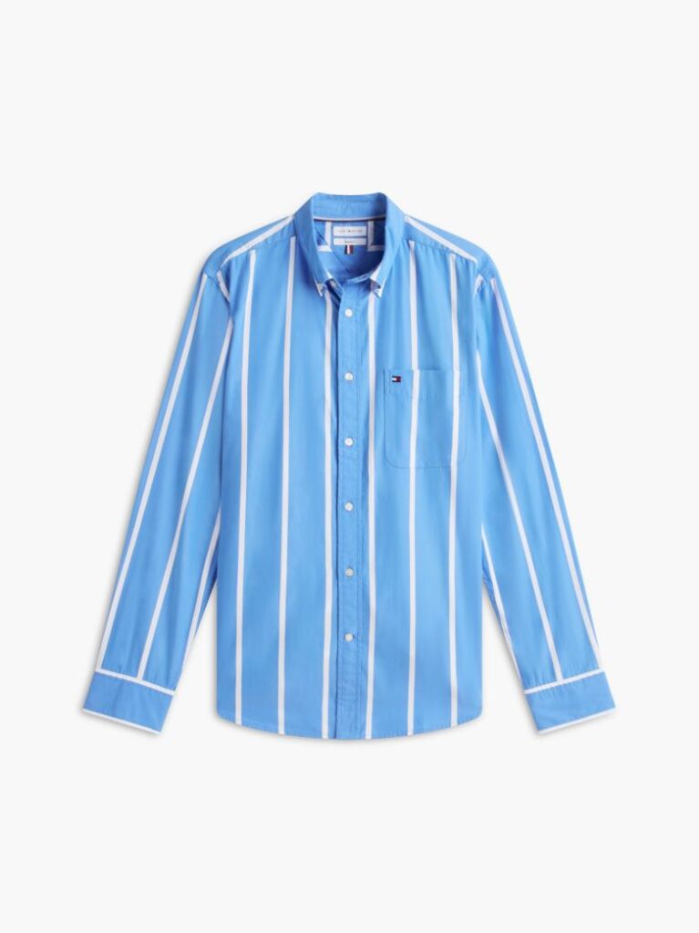 Multi Regular Fit Button-Down Stripe Poplin Shirt  Men