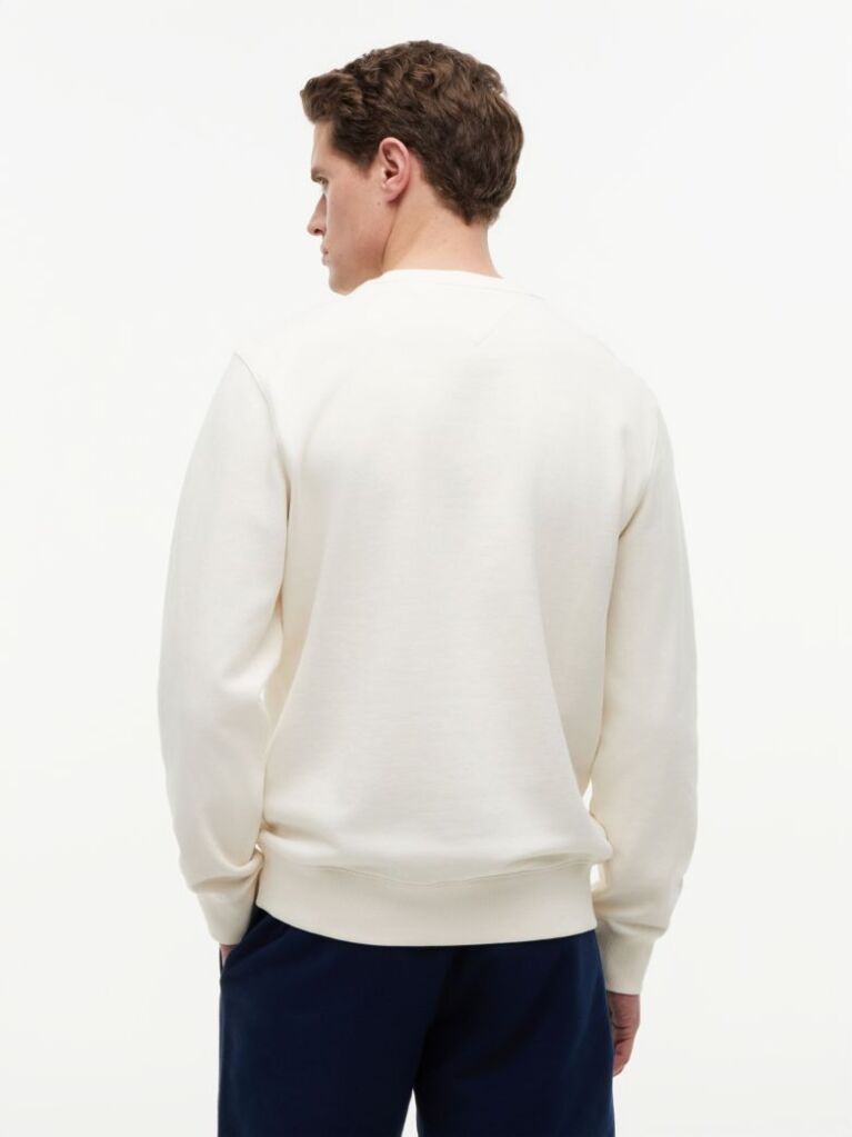 Beige Flag Terry Crew Neck Sweatshirt  Men