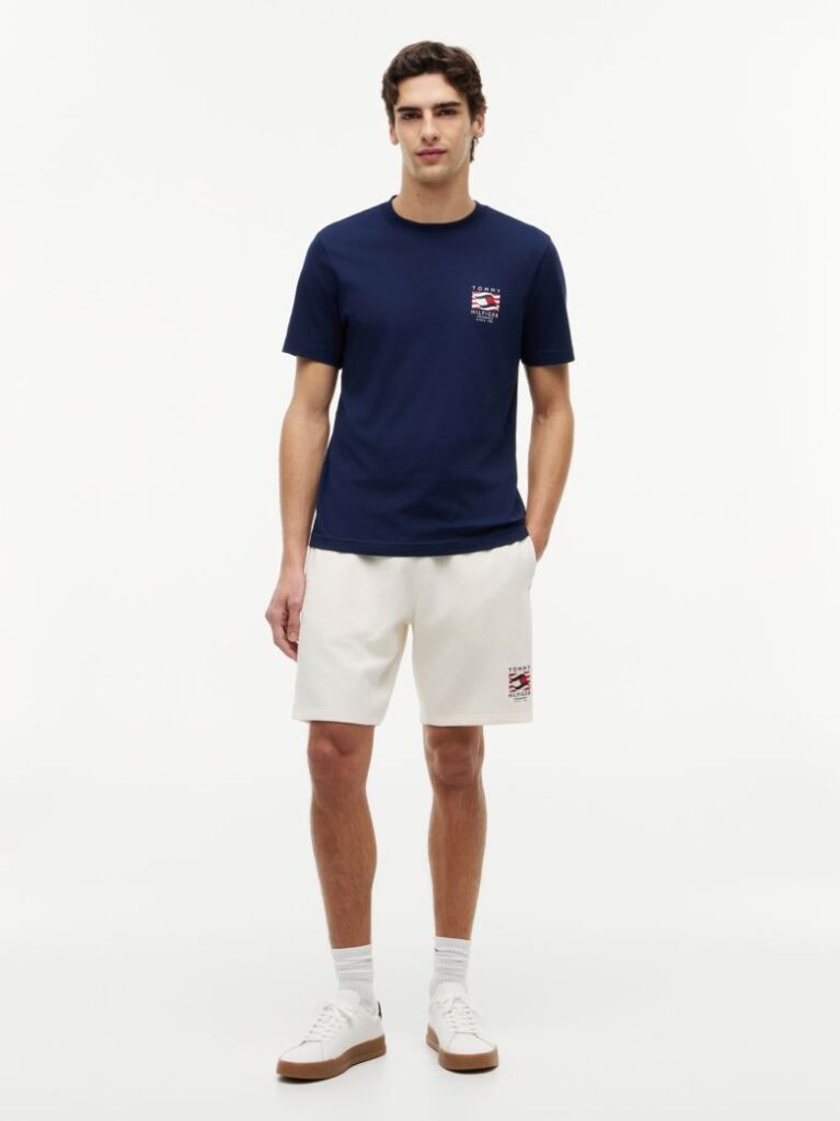 Blue Wavy Flag T-Shirt  Men