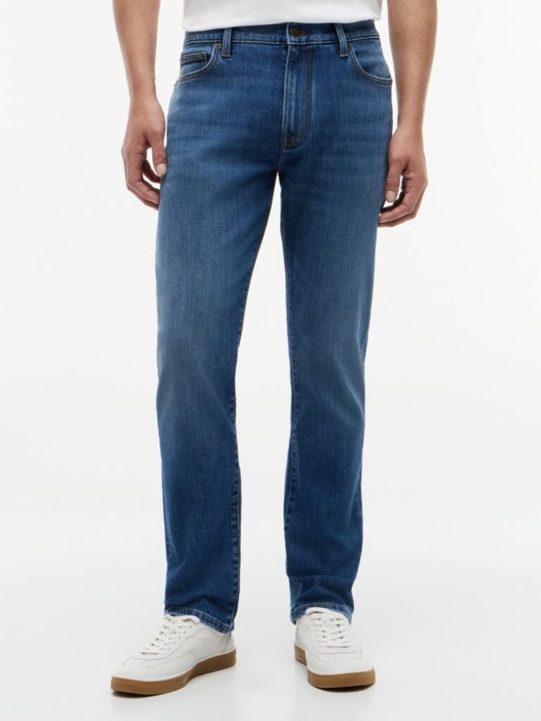 Blue Denton Straight Leg Jeans  Men