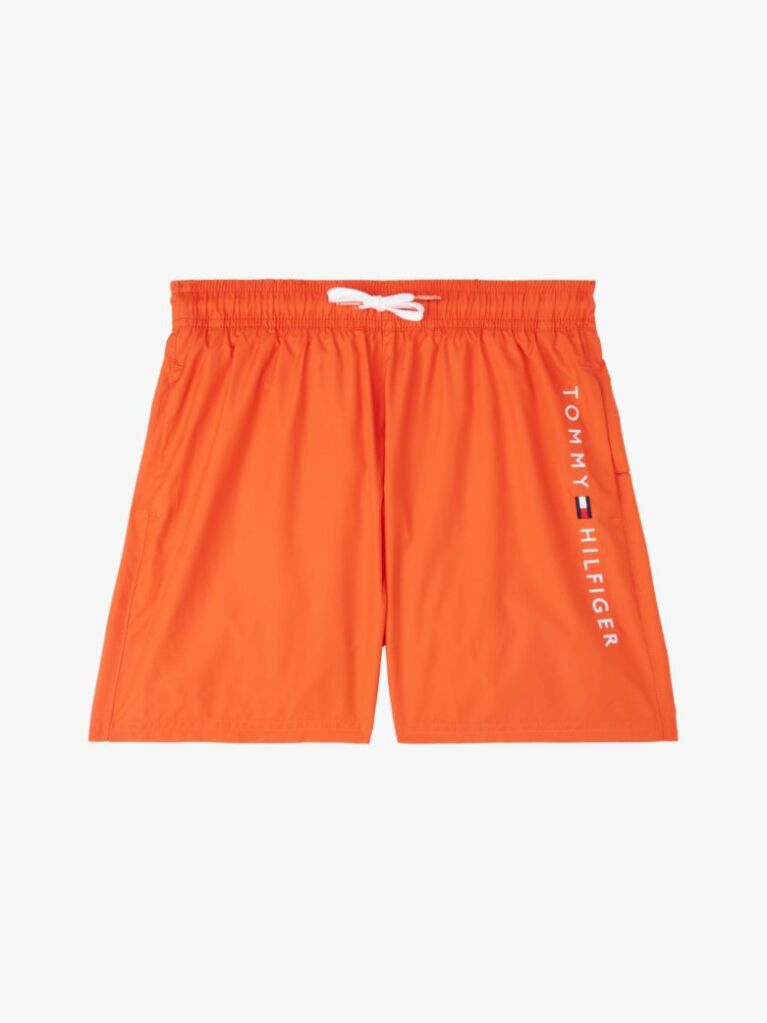 Orange Original Logo Mid Length Swim Shorts  Boys