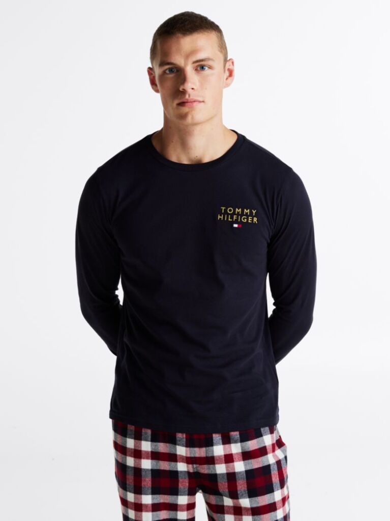 Blue TH Original Long Sleeve Lounge Logo T-Shirt  Men
