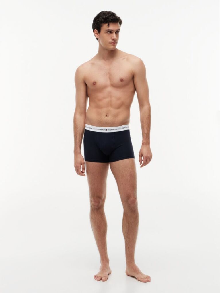 Blue 3-Pack Signature Repeat Logo Waistband Trunks  Men