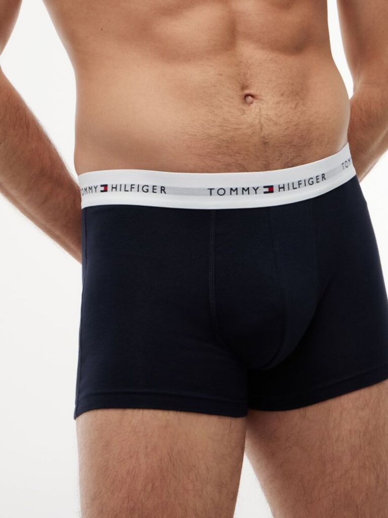 Blue 3-Pack Signature Repeat Logo Waistband Trunks  Men