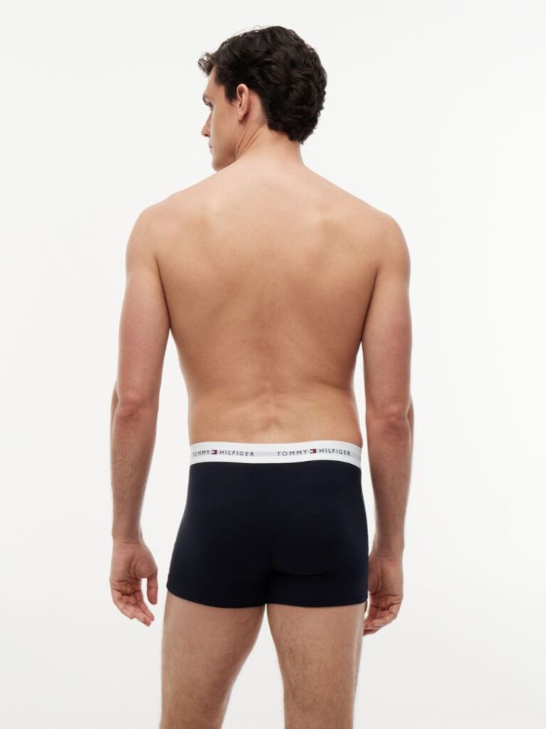 Blue 3-Pack Signature Repeat Logo Waistband Trunks  Men