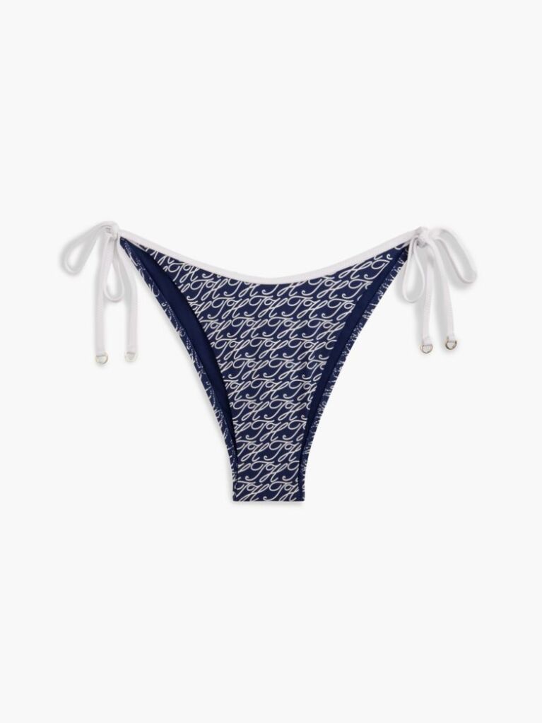Blue Essential Print Side Tie Bikini Bottoms  Women