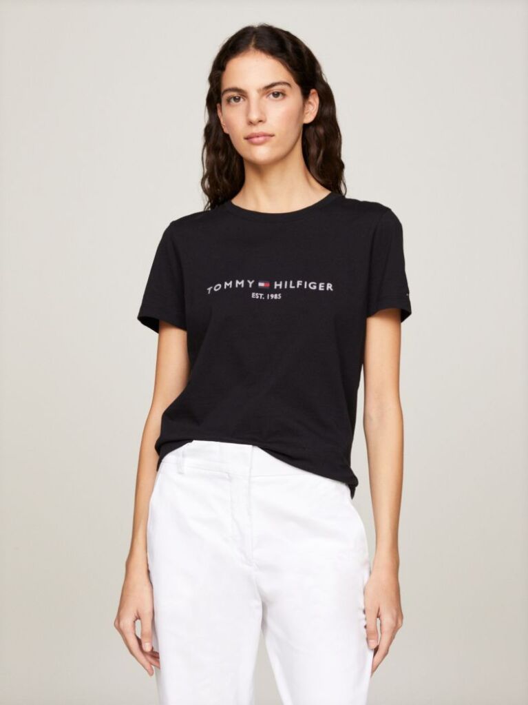 Black ORGANIC COTTON T-SHIRT AND LOGO  Women