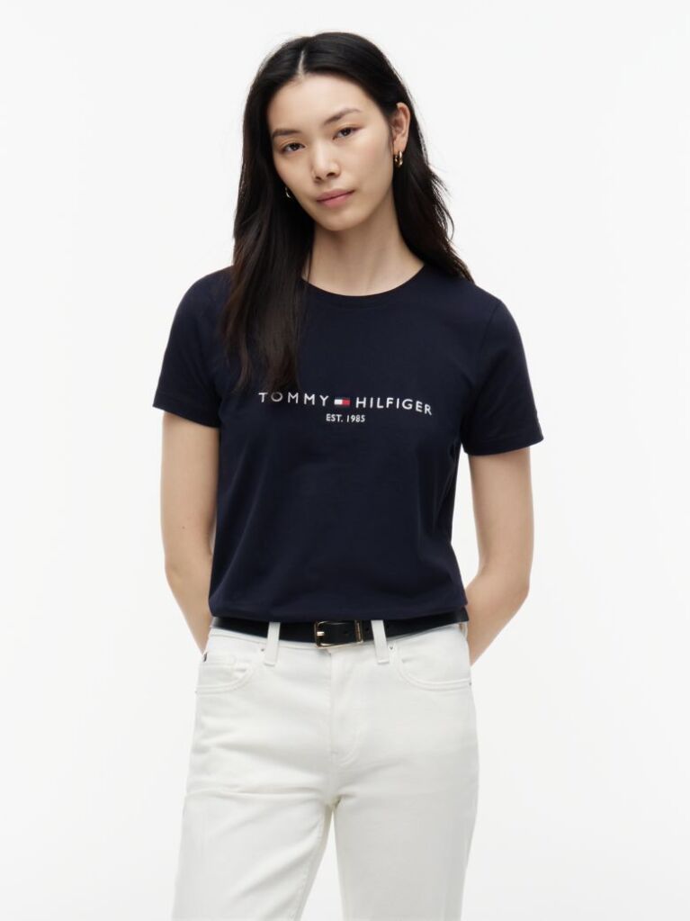 Blue ORGANIC COTTON T-SHIRT AND LOGO  Women