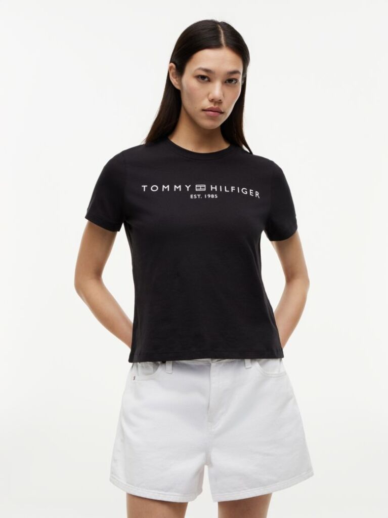 Black Logo Crew Neck T-Shirt  Women