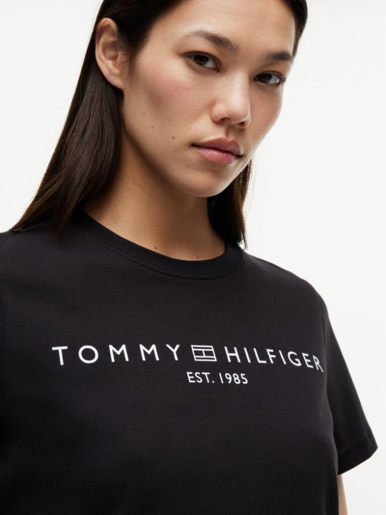 Black Logo Crew Neck T-Shirt  Women