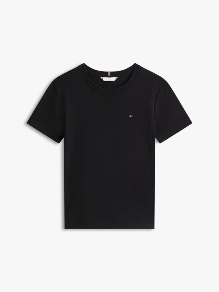Black Flag Embroidery Ribbed Slim T-Shirt  Women