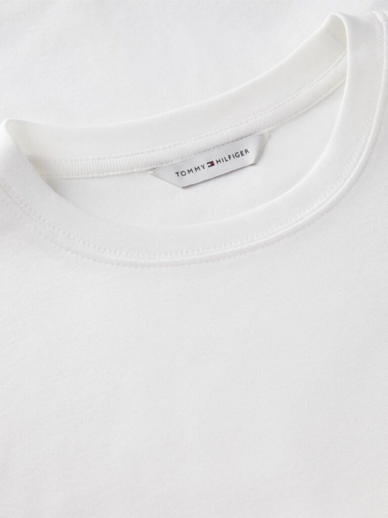 White Flag Embroidery Ribbed Slim T-Shirt  Women