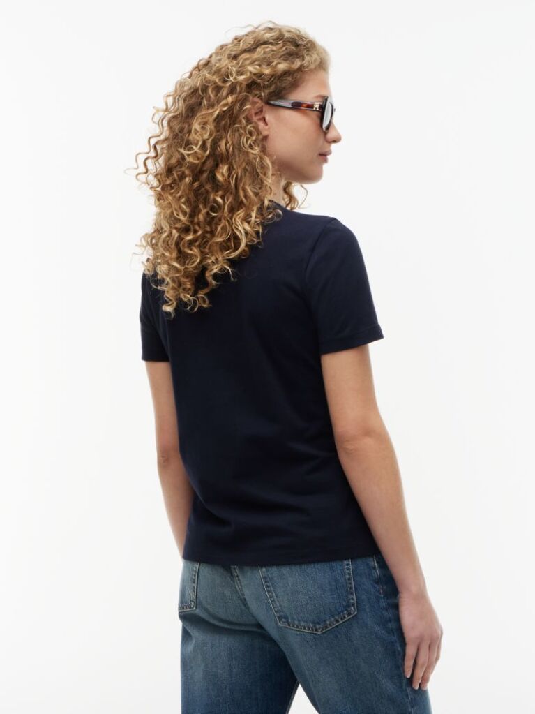 Blue Regular Crew Neck T-Shirt  Women