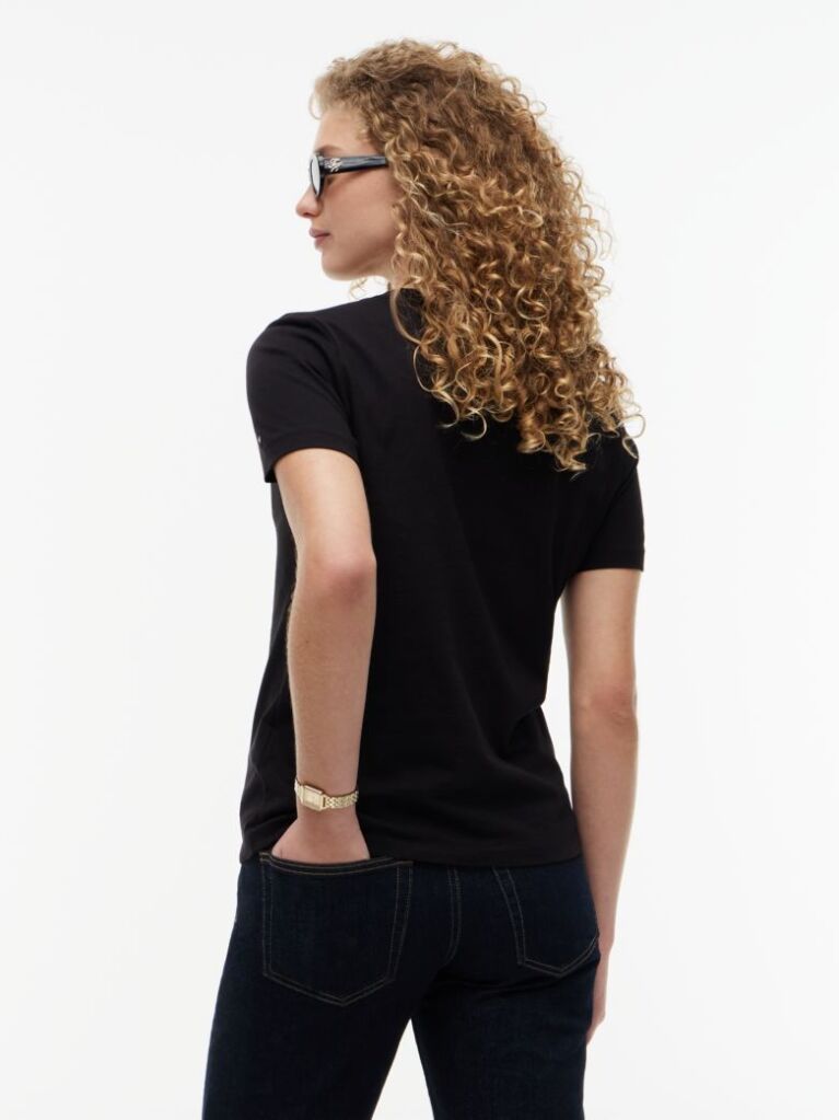 Black Regular Crew Neck T-Shirt  Women