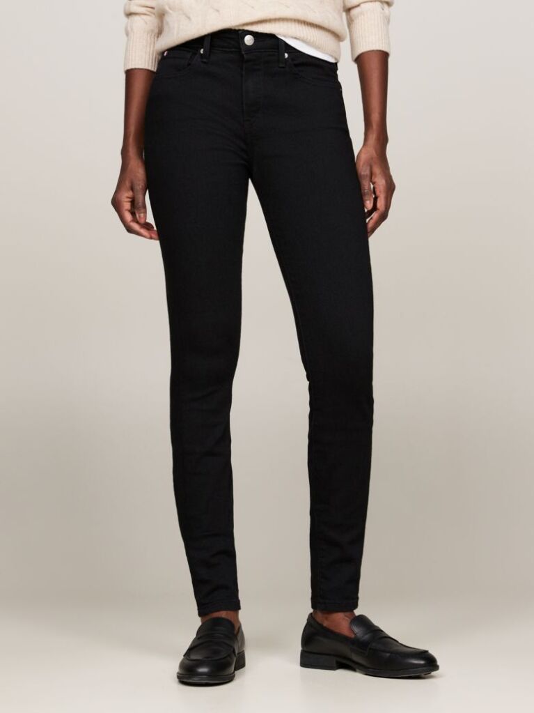 Black Como Black Mid Rise Skinny Jeans  Women
