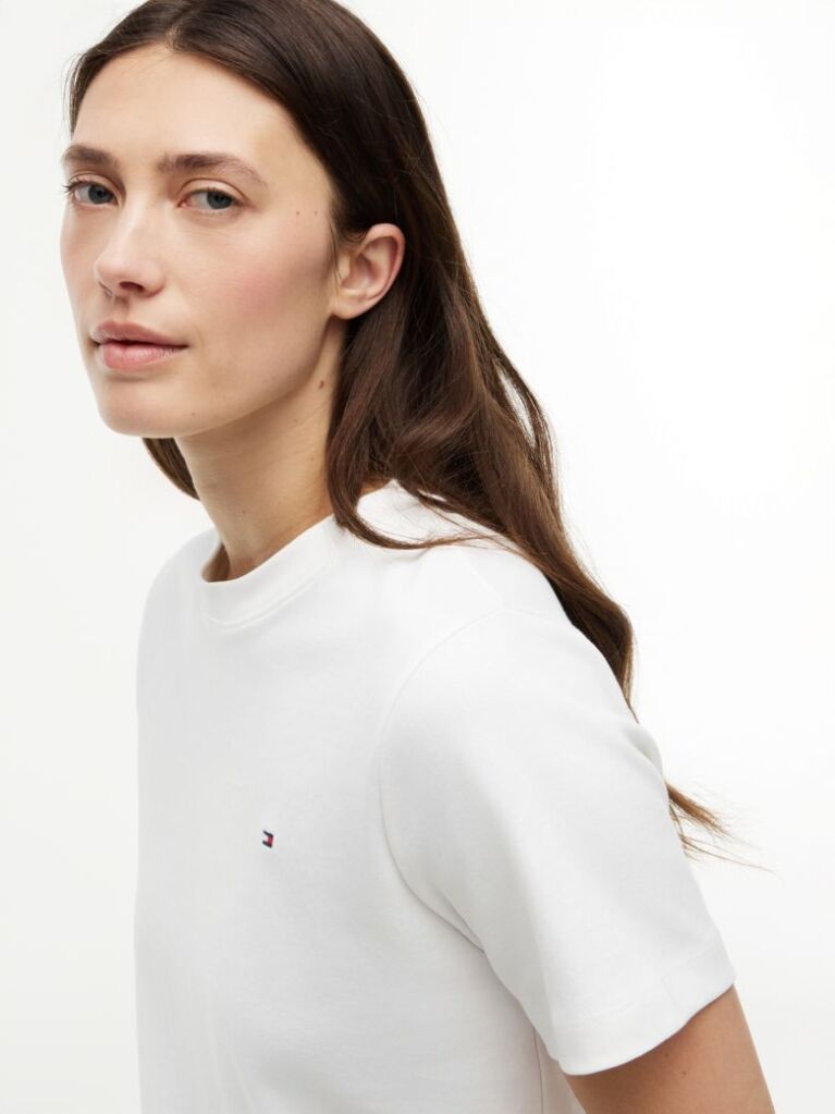 White Interlock Knit Boxy T-Shirt  Women