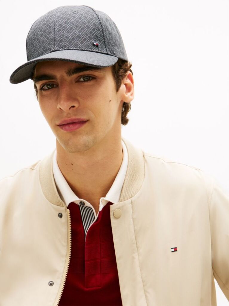 Black Corporate Flag Jacquard Baseball Cap  Men