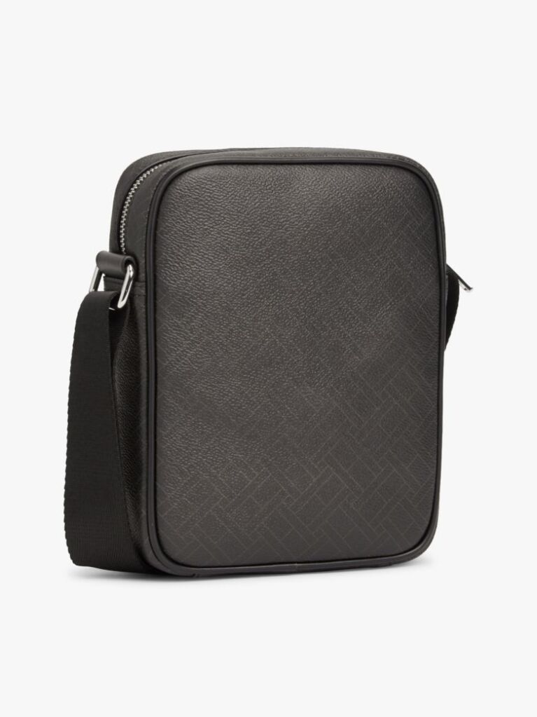 Black Hilfiger Flag Mixed Texture Dome Backpack  Men