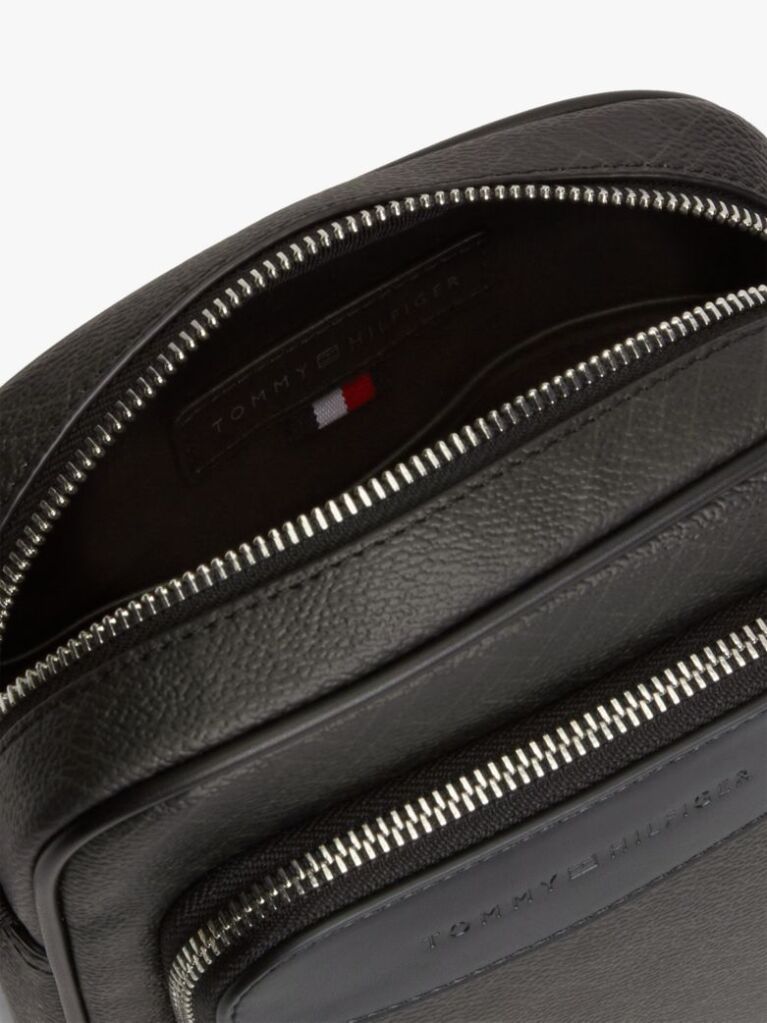 Black Hilfiger Flag Mixed Texture Dome Backpack  Men