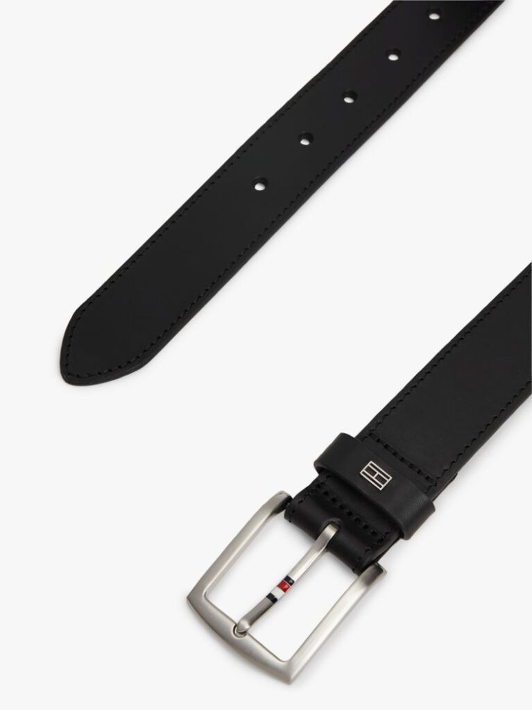 Black Denton Leather Belt  Men