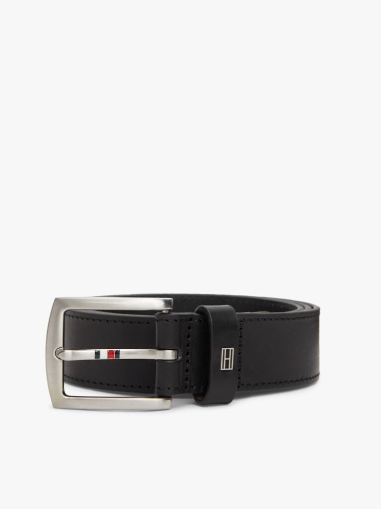 Black Denton Leather Belt  Men