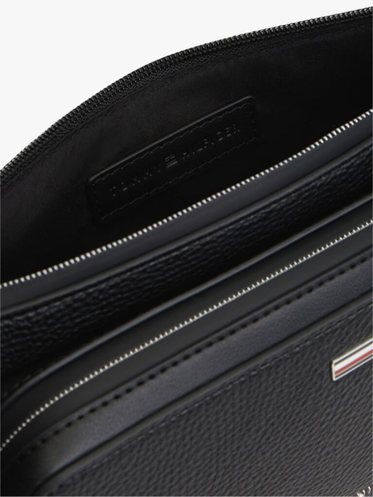 Black Pebble Grain Bum Bag  Men