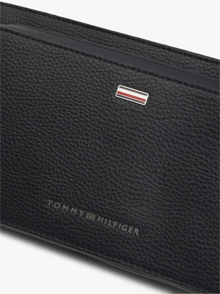 Black Pebble Grain Bum Bag  Men