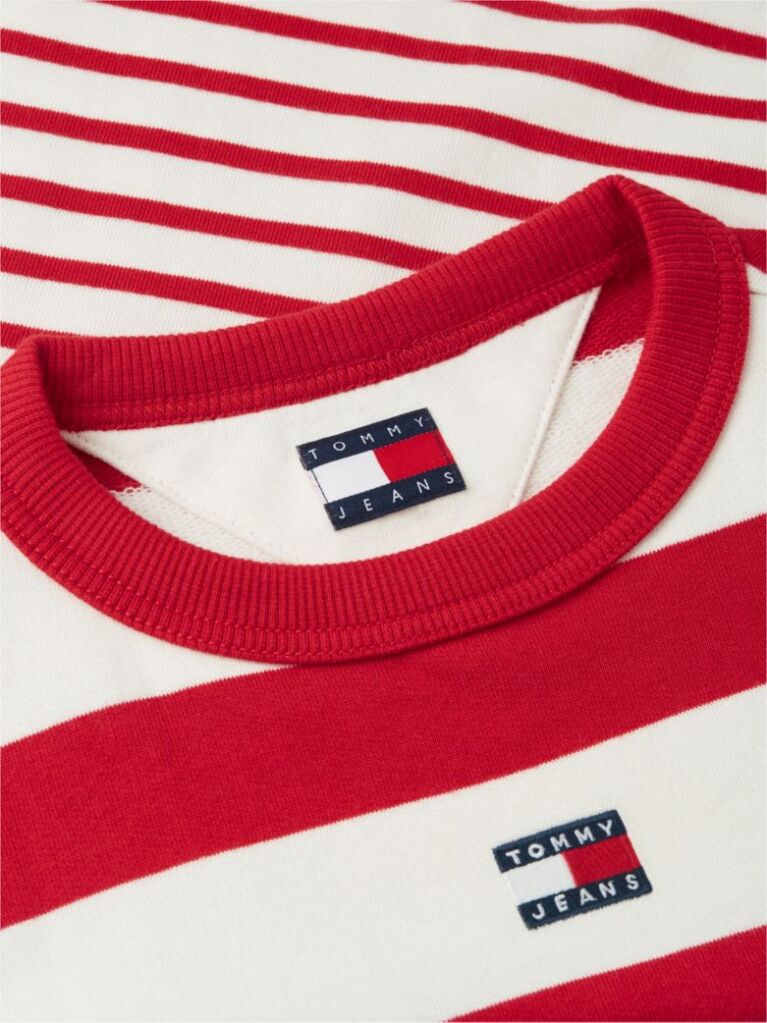 Multi Tommy Badge Stripe Relaxed Sweatshirt  Women