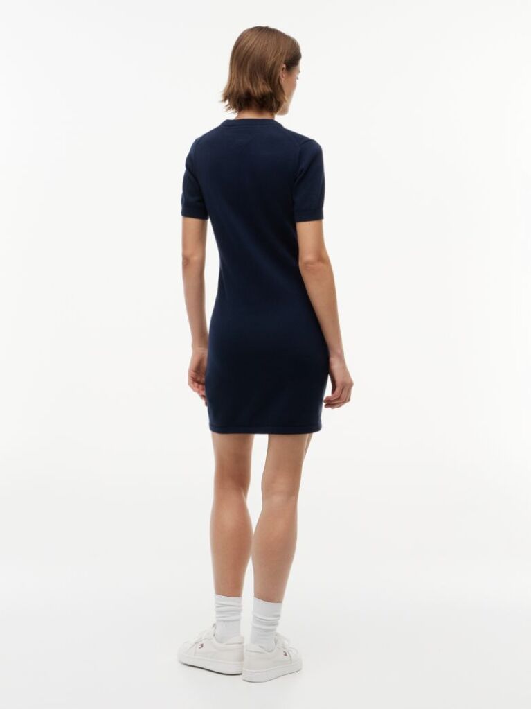 Blue Tommy Flag Slim Mini Jumper Dress  Women
