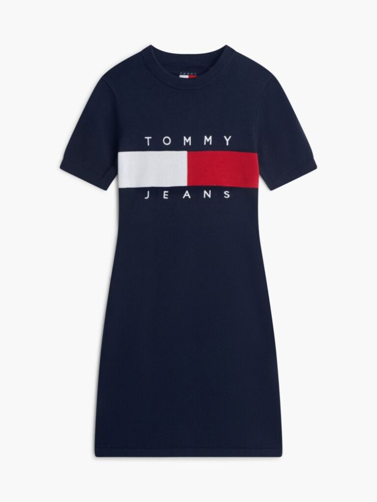 Blue Tommy Flag Slim Mini Jumper Dress  Women
