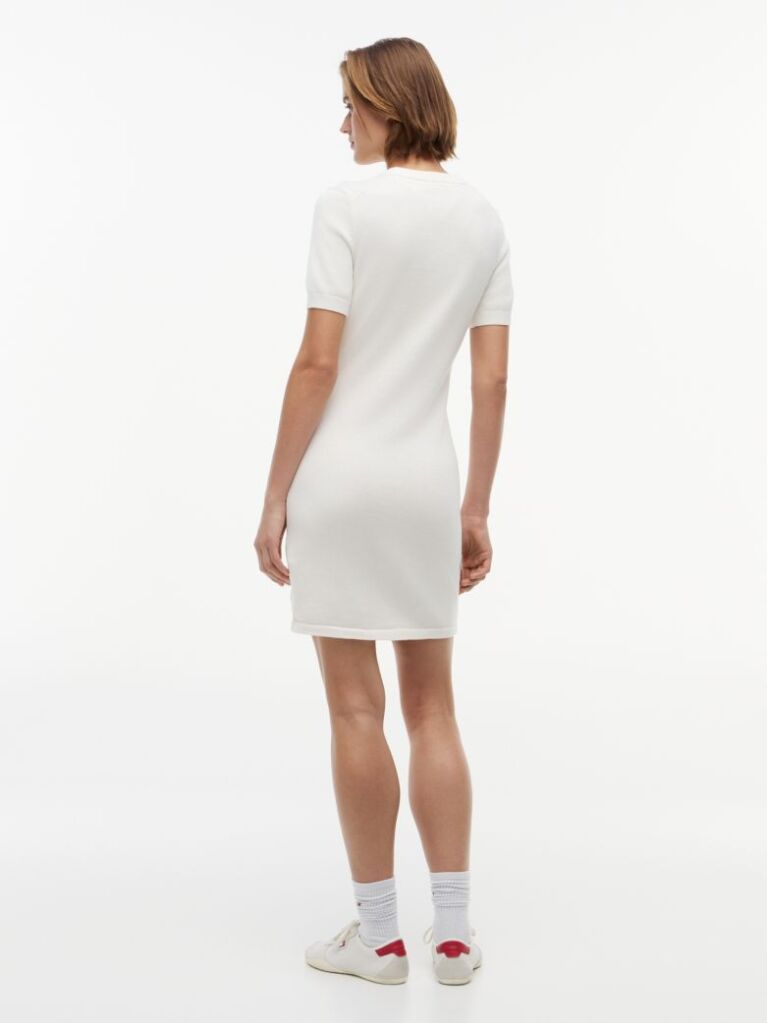 White Tommy Flag Slim Mini Jumper Dress  Women