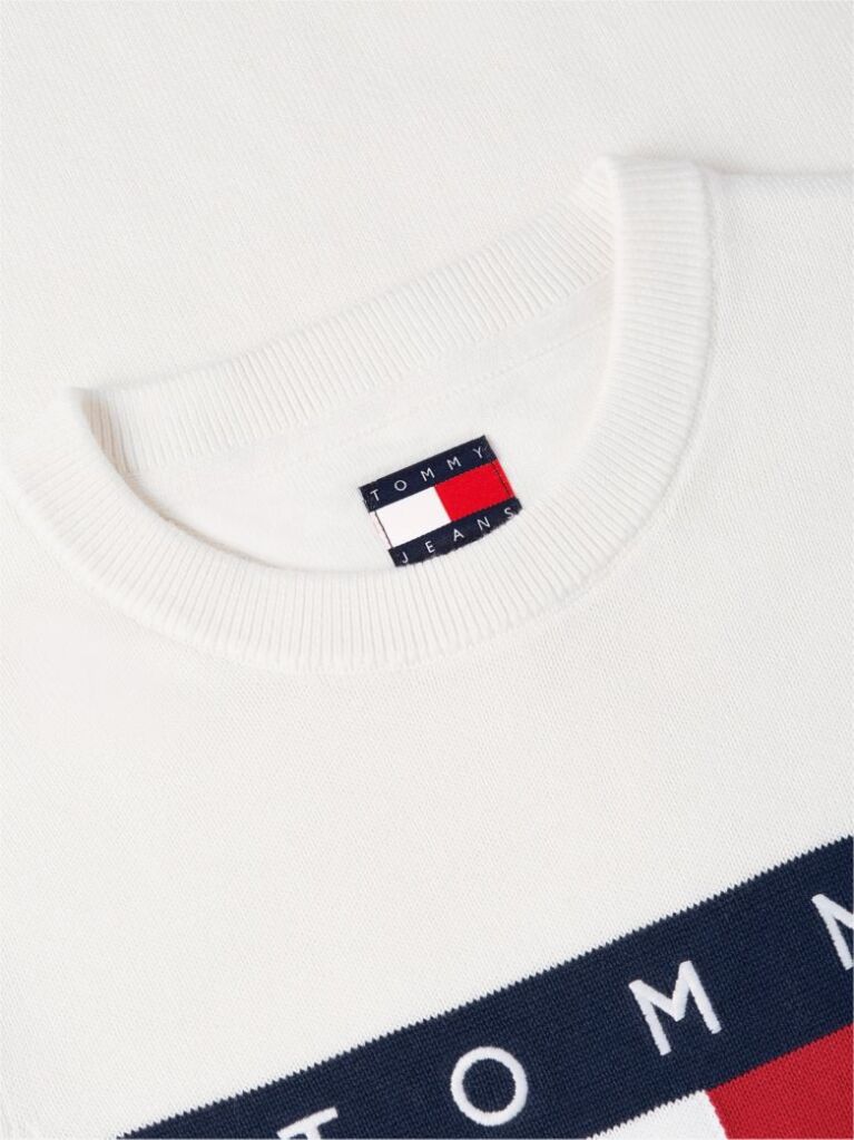 White Tommy Flag Slim Mini Jumper Dress  Women