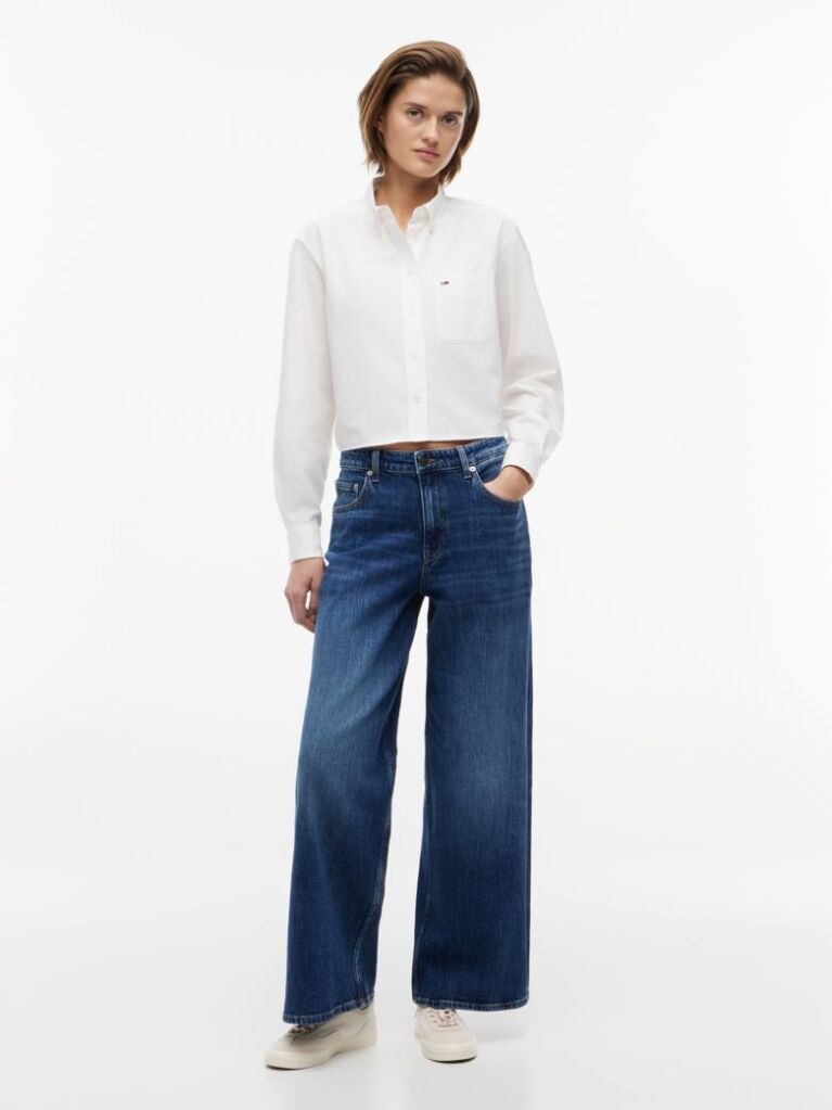 Denim Mid Rise Loose Wide Leg Jeans  Women