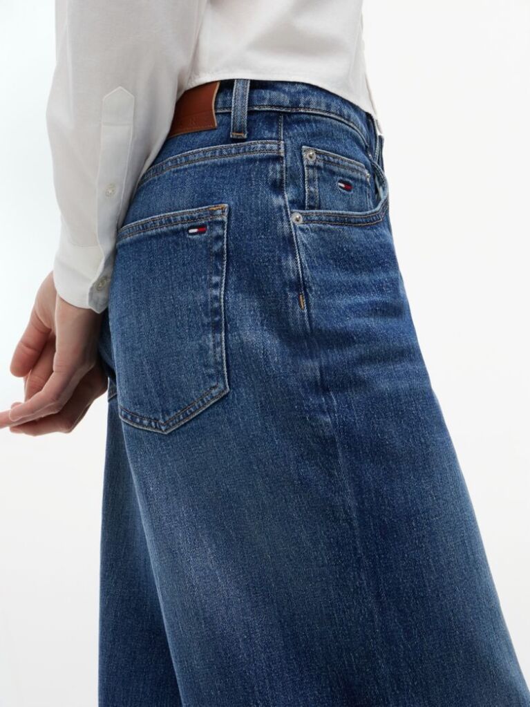 Denim Mid Rise Loose Wide Leg Jeans  Women