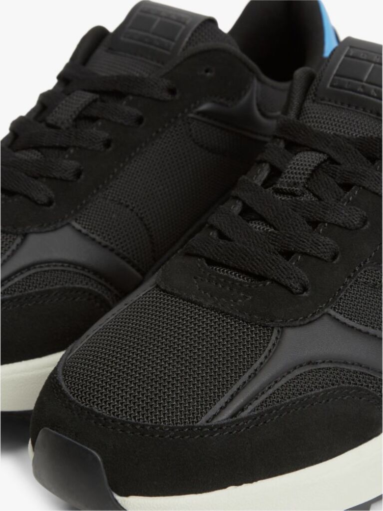 Black Tech Mixed Texture Cleat Trainers  Men