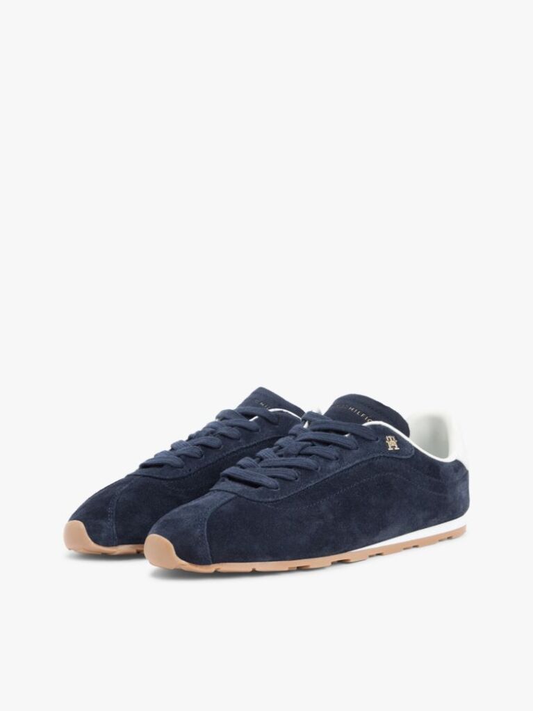 Blue Suede TH Monogram Low Profile Trainers  Women