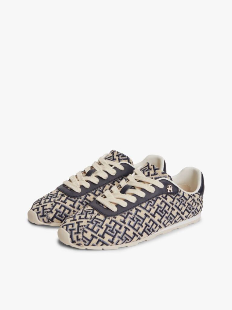 Blue TH Monogram Textile Trainers  Women