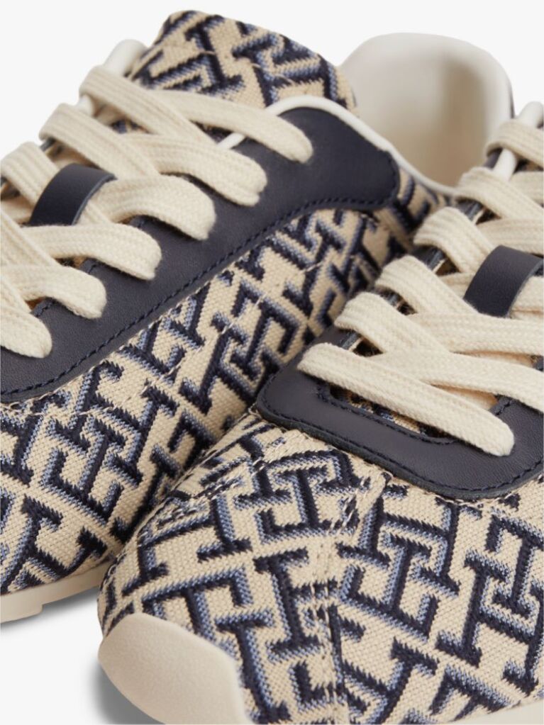 Blue TH Monogram Textile Trainers  Women