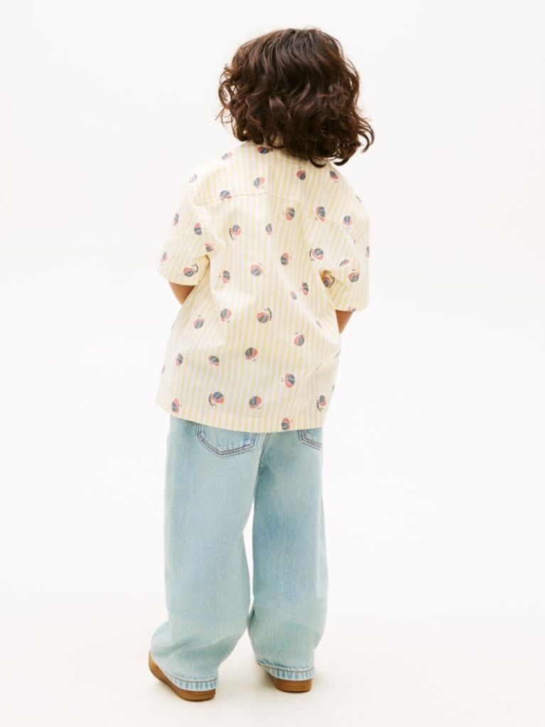 Multi Print Ithaca Stripe Short Sleeve Oxford Shirt  Boys