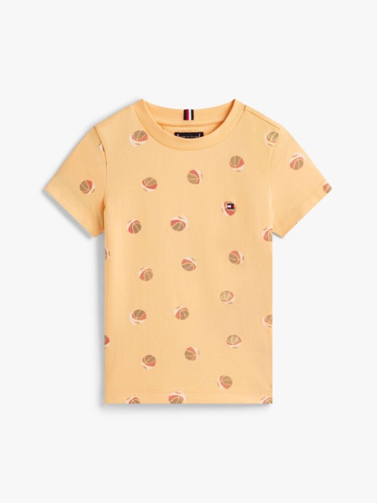 Orange Print Jersey Crew Neck T-Shirt  Boys