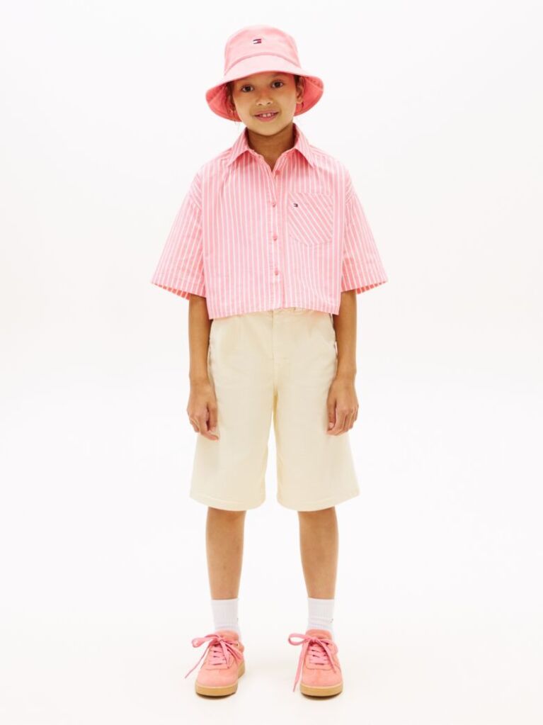 Multi Essential Relaxed Fit Stripe Short Sleeve Shirt  Girls