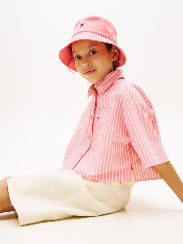 Multi Essential Relaxed Fit Stripe Short Sleeve Shirt  Girls