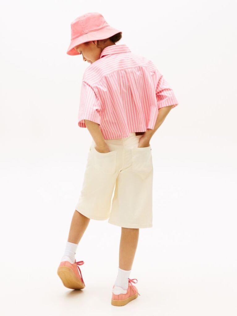 Multi Essential Relaxed Fit Stripe Short Sleeve Shirt  Girls