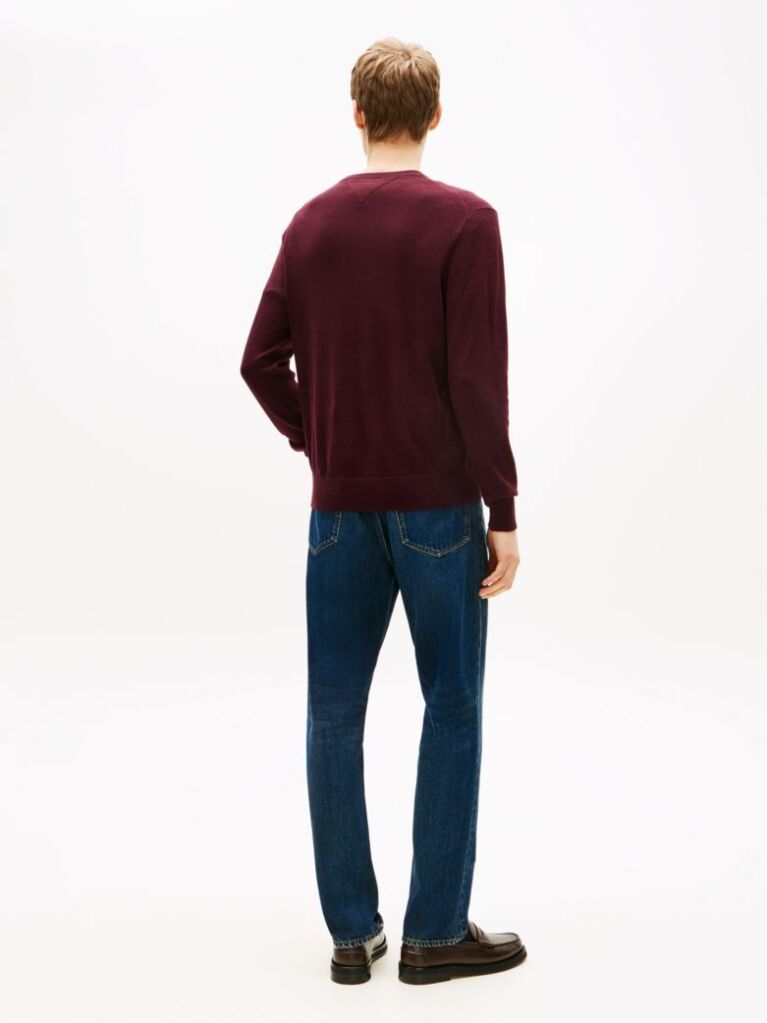 Red V-Neck Regular Fit Jumper  Men