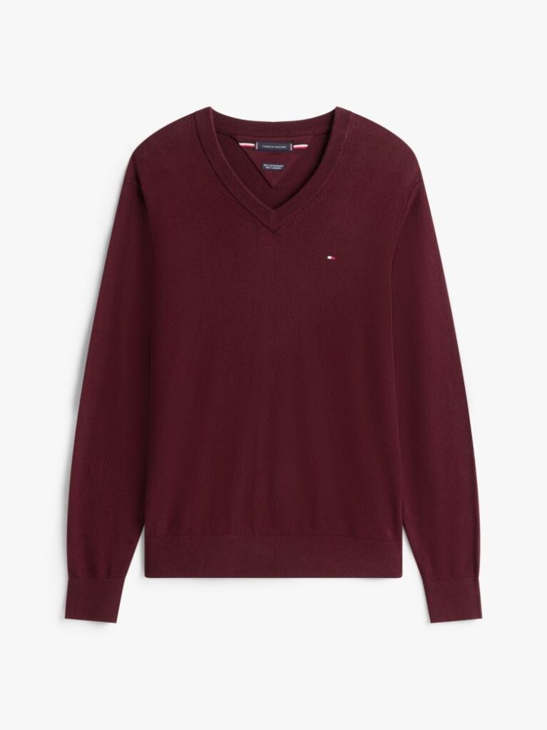 Red V-Neck Regular Fit Jumper  Men