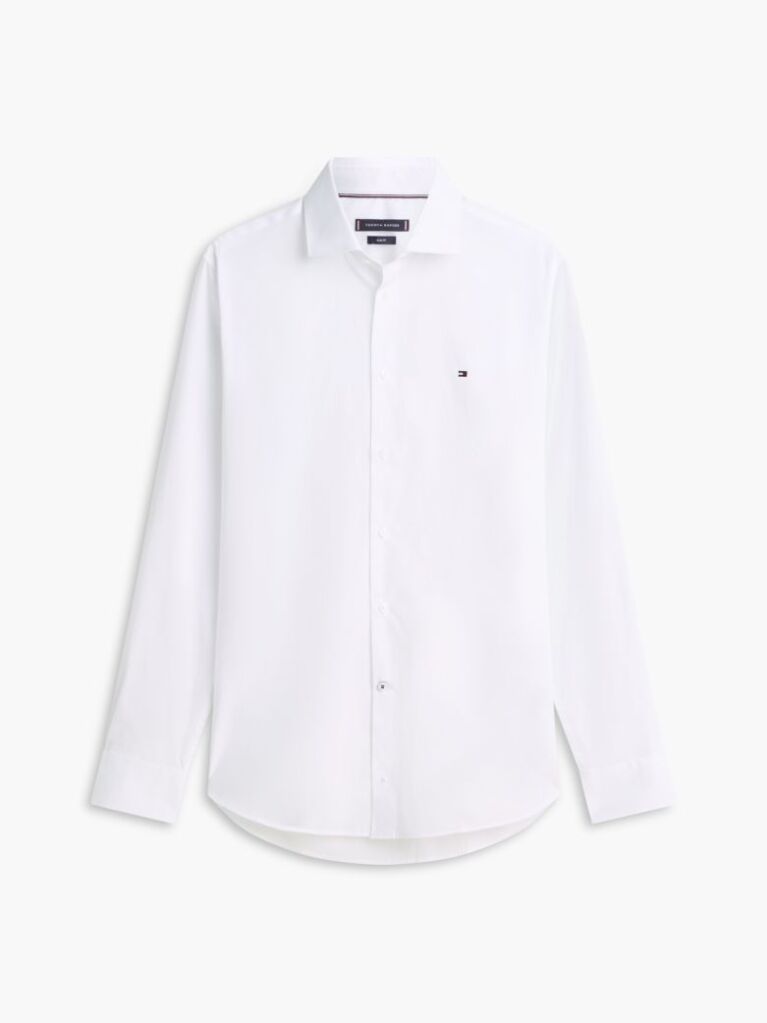 White Flex Slim Fit Poplin Shirt  Men