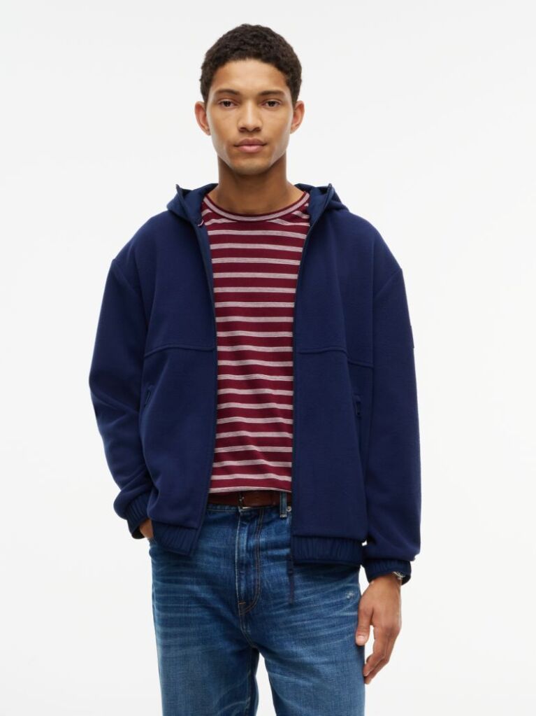 Blue Performance Relaxed Polar Fleece Zip-Thru Hoody  Men